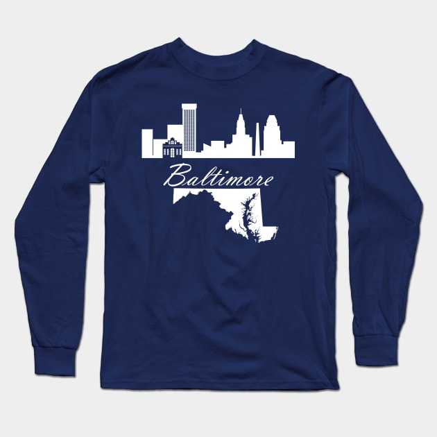 Baltimore  Maryland Long Sleeve T-Shirt by DimDom